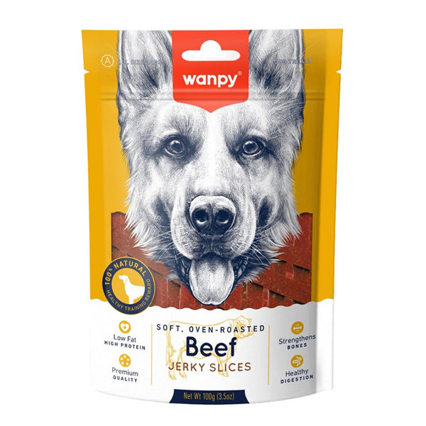 Wanpy Adult Dog Soft Beef Jerky Slices Pouch 100GM
